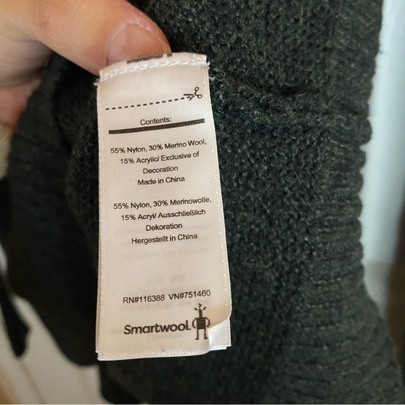 Smartwool Mens Large Merino wool blend green crew neck layering sweater size - Picture 16 of 16